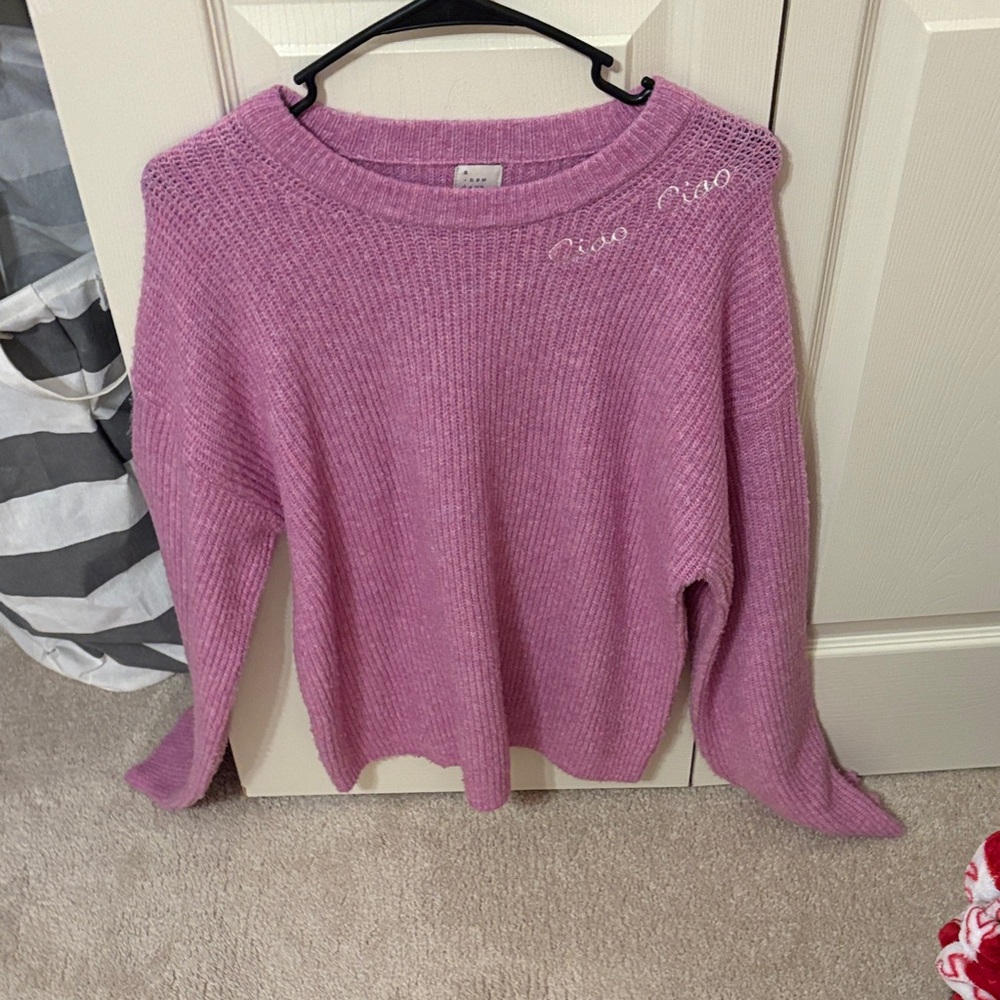 a new day Women's Pink Crew Neck Sweater